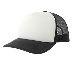 Atlantis Unisex Adult Rapper-S 5 Panel Recycled Mid Visor Trucker Cap / White/Bl